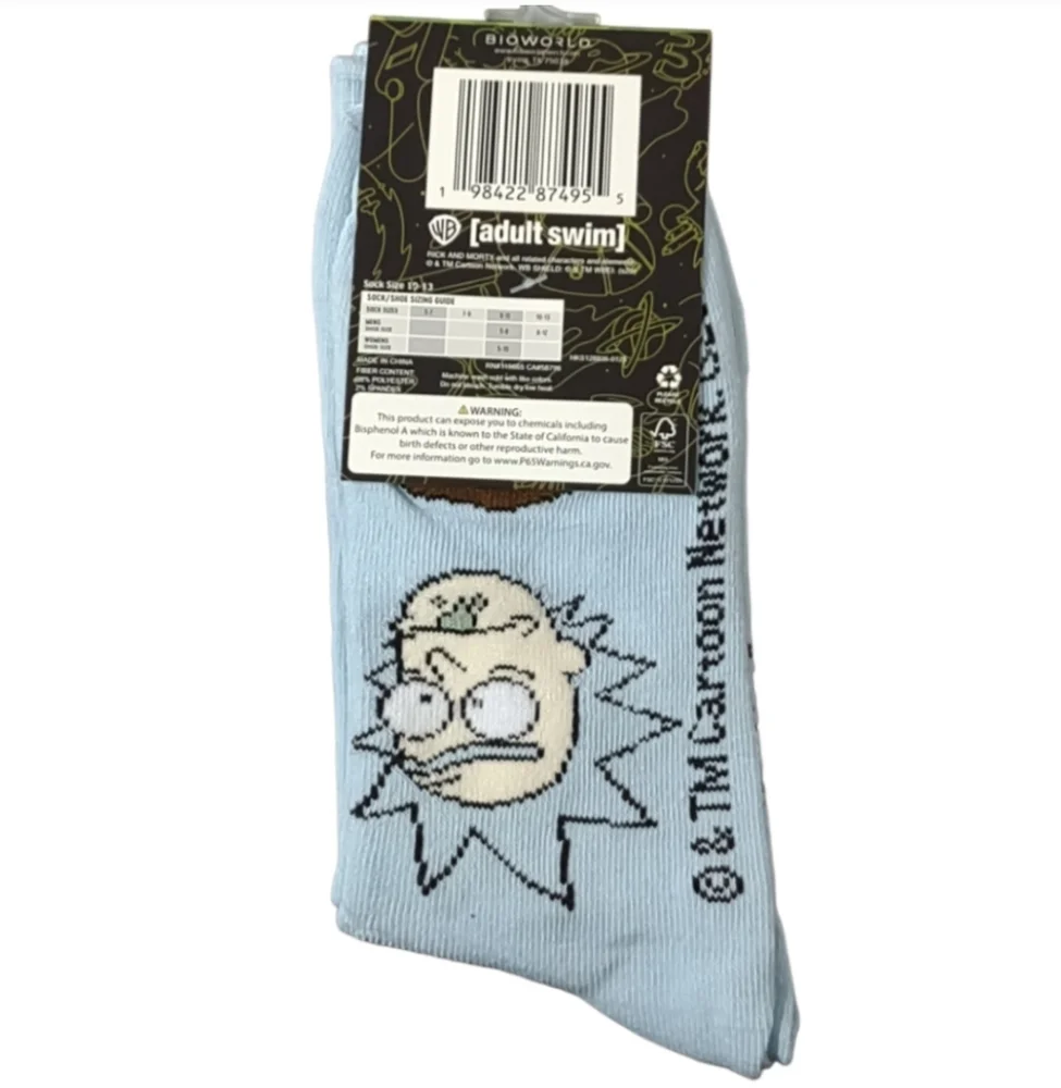 Rick and Morty Unisex Novelty Crew Socks Bundle And Save